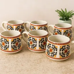 gitaemporium Pack of 6 Ceramic Premium Ceramic Coffee Mug 200ml Designer Printed Tea Cup-picture-46