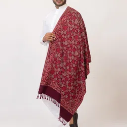 Pashgiri Poly Wool Floral Print Men Shawl image 2