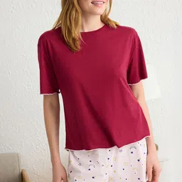 Trendyol Women Round Neck Night suit-image-59