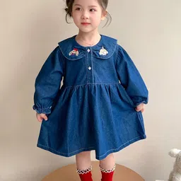 LULU & SKY Peter Pan Collar Puff Sleeve Fit & Flare Dress-picture-57