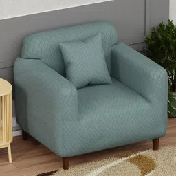 Myntra Elegant Homes Blue Polyester 2 Piece Sofa Cover With Arms image 2