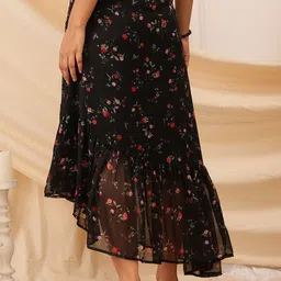QUIERO Floral Printed A-Line Maxi Skirt image 3