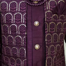 ahhaaaa Boys Ethnic Motifs Regular Sequinned Kurta with Trousers image 5