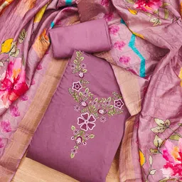 KIMISHA Embroidered Unstitched Dress Material image 2