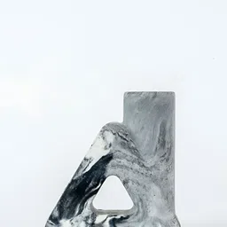 Greyt Trimney White & Grey Printed Stoneware Candle Holder image 3