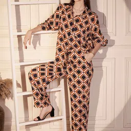 VALBONE Printed Shirt Collar Shirt With Trousers Co-Ords-picture-30