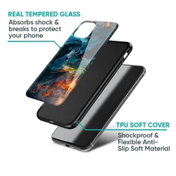 QRIOH Abstract Printed iQOO Neo 10R 5G Emperial Marble Glass Back Case Mobile Accessories image 2