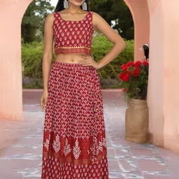 JAIPUR HAND BLOCK Printed Ready to Wear Lehenga & image 2