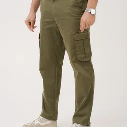 The Pant Project Men Sap Green Relaxed Fit Stretch Cargo Pants image 5