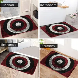 Kuber Industries Grey & Maroon 2 Pieces Printed Anti Skid Door Mats image 4