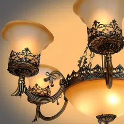 GAUVIK Gold-Toned Glass Ceiling Lamp image 4