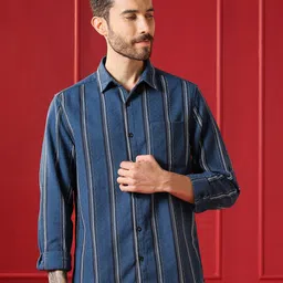 VALEN CLUB Men Striped Casual Shirt-image-75