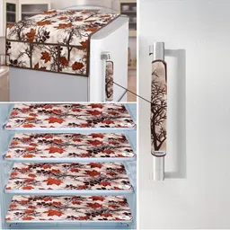 E-Retailer 6 Pieces Set of 1 Refrigerator Top Cover 1 Fridge Handle Cover & 4 Fridge Mats-picture-20
