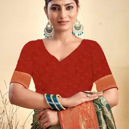 HERE&NOW Woven Design Zari Kanjeevaram Saree image 3