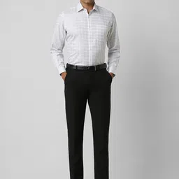 Van Heusen Men Spread Collar Micro Checked Cotton Formal Shirt image 5