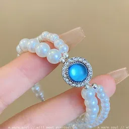 AKISON JEWELS Women Pearl Crystal Korean Bracelet image 2