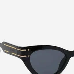 ZAADRAN Unisex Black Cateye Sunglasses with Black UV Protected Lens image 3