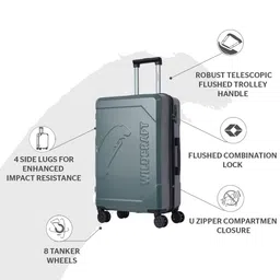 Wildcraft Terra Hercule Textured Hard-Sided Cabin Trolley Bag image 4