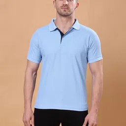 Louis Bayrad Men Dry Fit Solid Polo Collar Slim Fit T-shirt-picture-43
