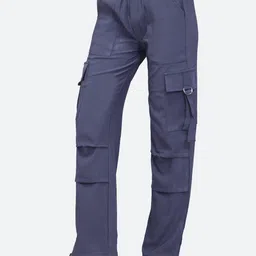 FCK-3 Women Urban High-Rise Wrinkle Free Cargos Trousers image 5