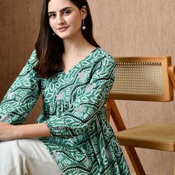 Anouk Rustic Ethnic Motifs Print Puff Sleeve Empire Top-picture-10