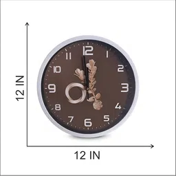 PROKART Coffee Brown & White Contemporary Wall Clock image 3