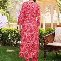 AHIKA Women Ethnic Motifs Printed Kurta with Trouser & Dupatta image 3