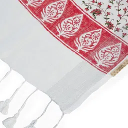 Taavi Ethnic Motifs Block Printed Cotton Linen Dupatta image 5