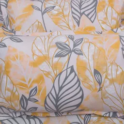 Star Weaves Yellow & Blue Floral 350 TC King Bedsheet with 2 Pillow Covers image 2