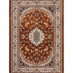 GRHAMOY Gold-Toned & Red Ethnic Motifs Printed Carpet image 4