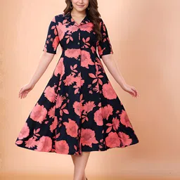 Moda Rapido Floral Print A-Line Dress-picture-40