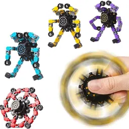 wembley 3 Pcs Toy Transformable Fidget Spinner for Kids Adults DIY Robot Stress Relief-picture-10