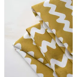 FREEDOM TREE 4-Pcs Yellow & White Printed Pure Cotton Dinner Table Napkins image 3