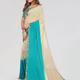 Moda Rapido Floral Poly Georgette Saree image 5