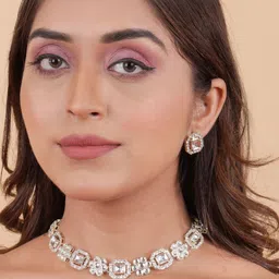 VATSALYA creation Alloy Gold- plated White Jewellery Set - Pack of 2 image 3
