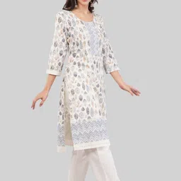 EELIKA Women Ethnic Motifs Printed Cotton Kurta with Trousers & Dupatta-image-6