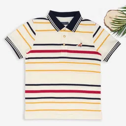 Pantaloons Junior Boys Striped Pure Cotton Polo Collar T-shirt-picture-13