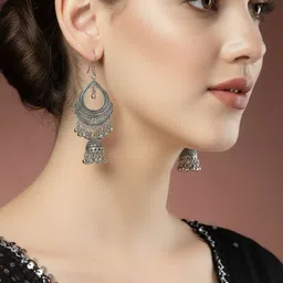 SZN Teardrop Shaped Jhumkas Earrings image 2