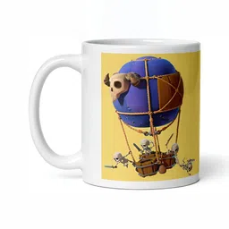 Mr UVD White & Yellow Graphic Printed Ceramic Glossy Mug-picture-29