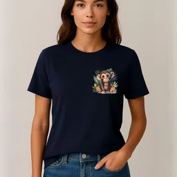 Anikmart Women Printed Pure Cotton T-shirt-image-83