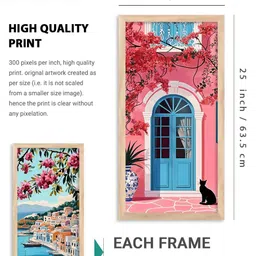 WALLLANE Multicoloured 4 Piece Wood Abstract Wall Paintings image 4