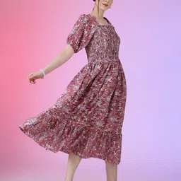 Krunal Raiyani Women Floral Printed Fit & Flare Dress-picture-34