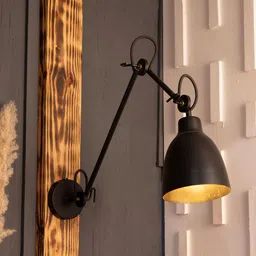 Shoppeefry Black Metal Bell Shaped Wall Lamp-picture-49