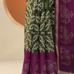 Libas Ethnic Motifs Silk Blend Handloom Saree image 5