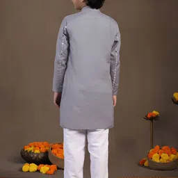 BAESD Boys Ethnic Motifs Embroidered Regular Kurta with Pyjamas image 2
