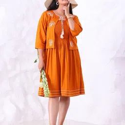 DEEBACO Women Shoulder Straps Smocked Fit & Flare Dress-image-43