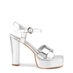 JM Looks fashion Comfortable Sole Ankle Loop Platform Heel Sandals For Girls image 3