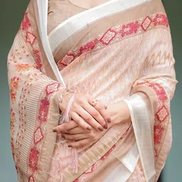 ALMAARI FASHION Ethnic Motifs Pure Linen Banarasi Saree image 5