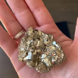 fikup Pyrite Cluster Rough Stone for Reiki Healing, Vastu Correction 20 Gm Regular Asymmetrical Crystal Stone image 2