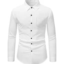 YASA CREATION Men Regular Fit Spread Collar Roll-up Sleeves Cotton Casual Shirt image 4
